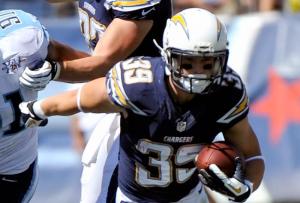 #39 RB Danny Woodhead can be a serviceable add Woodhead had a team-high seven receptions for 55 yards and five rushes for 31 yards. those in PPR leagues 
